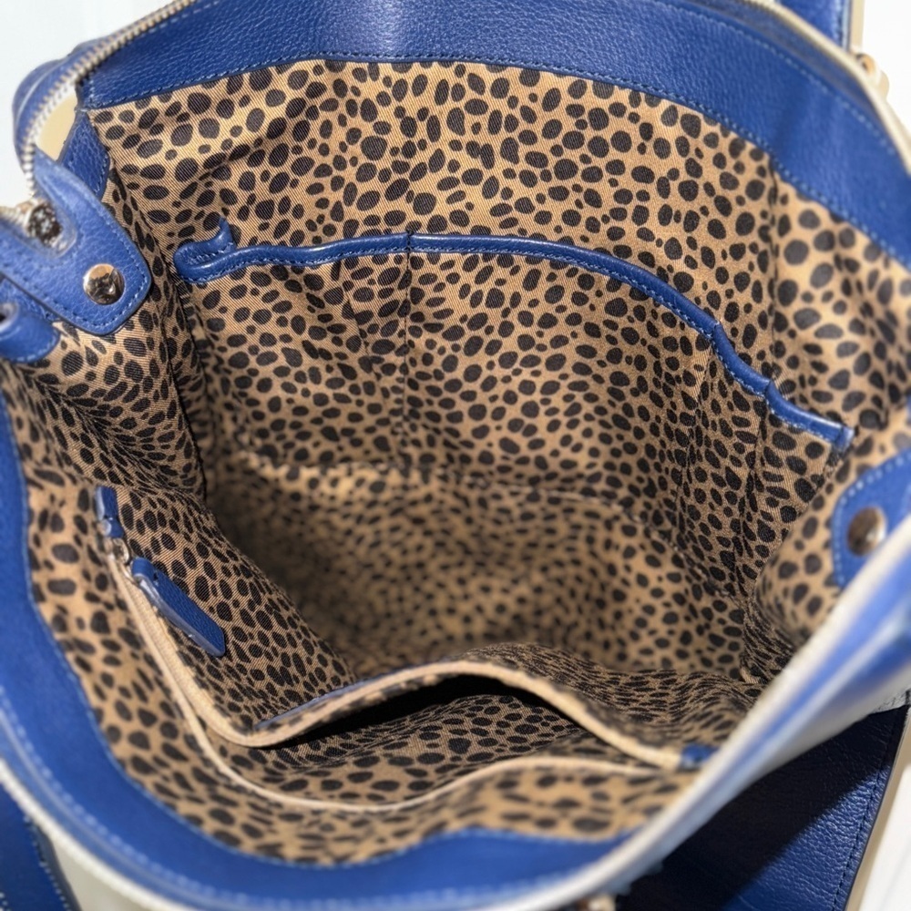 Banana Republic Royal Blue Leather COLETTE TOTE - Picture 13 of 16